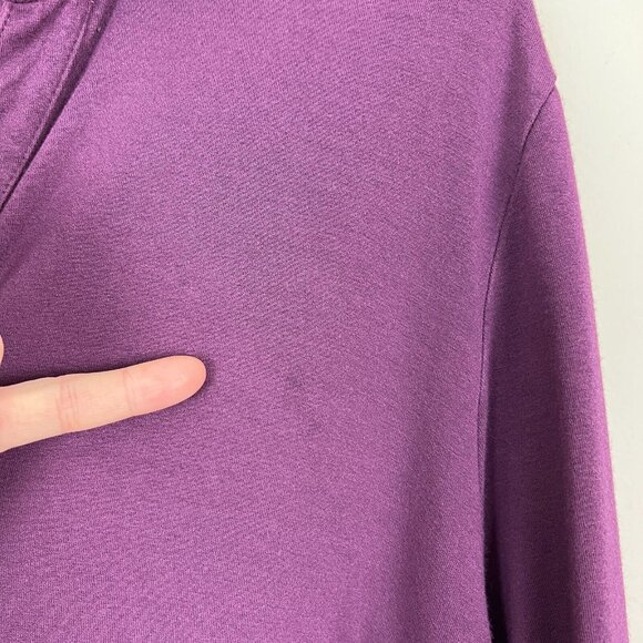J Jill Dress 2X Shirt Plum Purple Shift Stretch Long Sleeve V-Neck Above Knee - Picture 3 of 13
